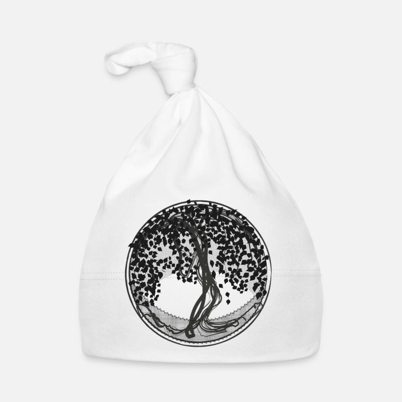 Dark Tree Circle Silhouette Organic Baby Cap