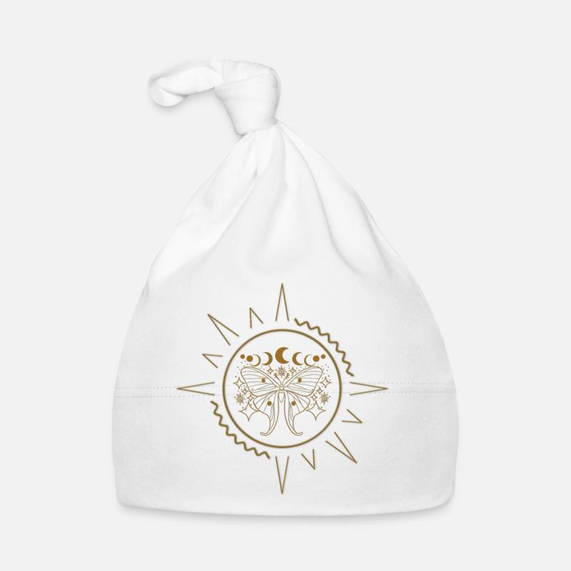 Papillons élégants en filigrane doré. Bonnet bio Bébé