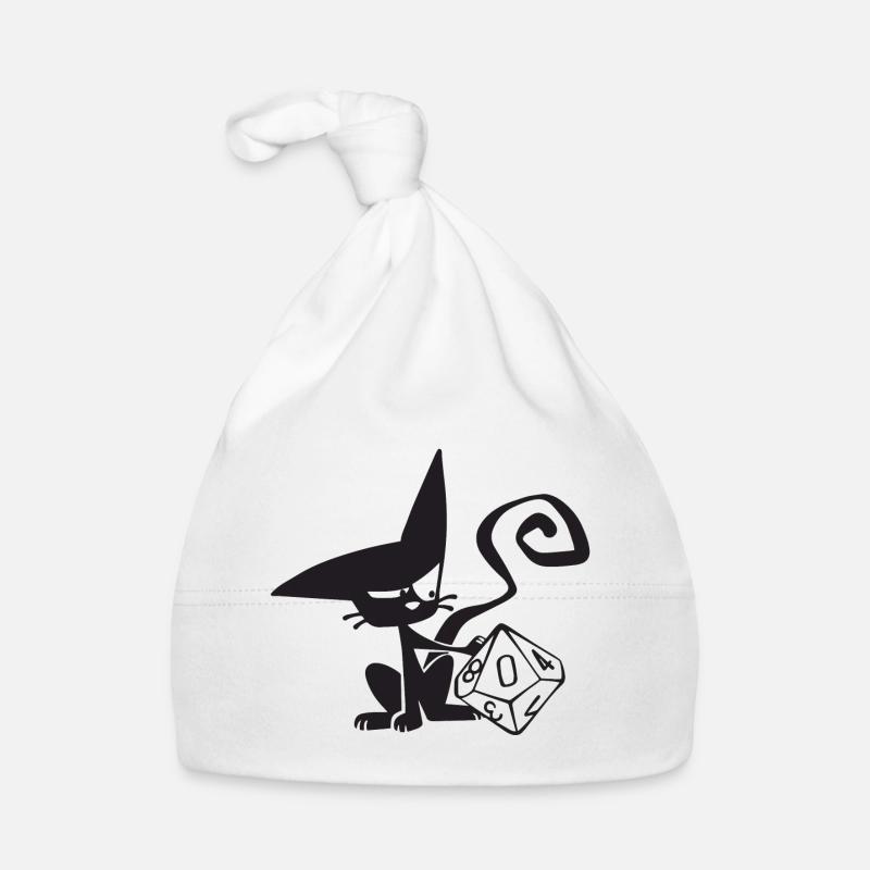 Dice Cat Funny Role Playing Cat RPG Bonnet bio Bébé