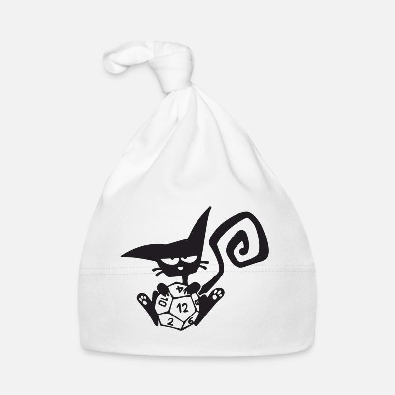 Dice Cat Funny Role Playing Cat RPG Bonnet bio Bébé
