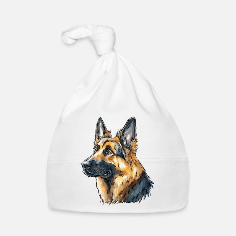 Deutscher Schäferhund Portrait Baby Bio-Mütze