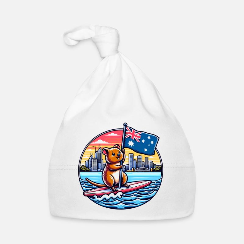 Design de surf australien Quokka Bonnet bio Bébé