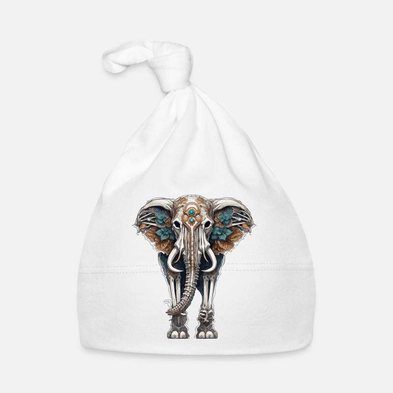 Elefant / Tier / Orientalisch / Blumen / Muster Baby Bio-Mütze