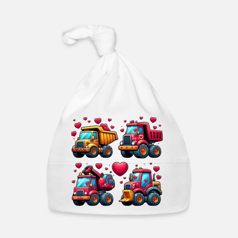 Tiny Builders' Affection - T-shirt de construction Bonnet bio Bébé