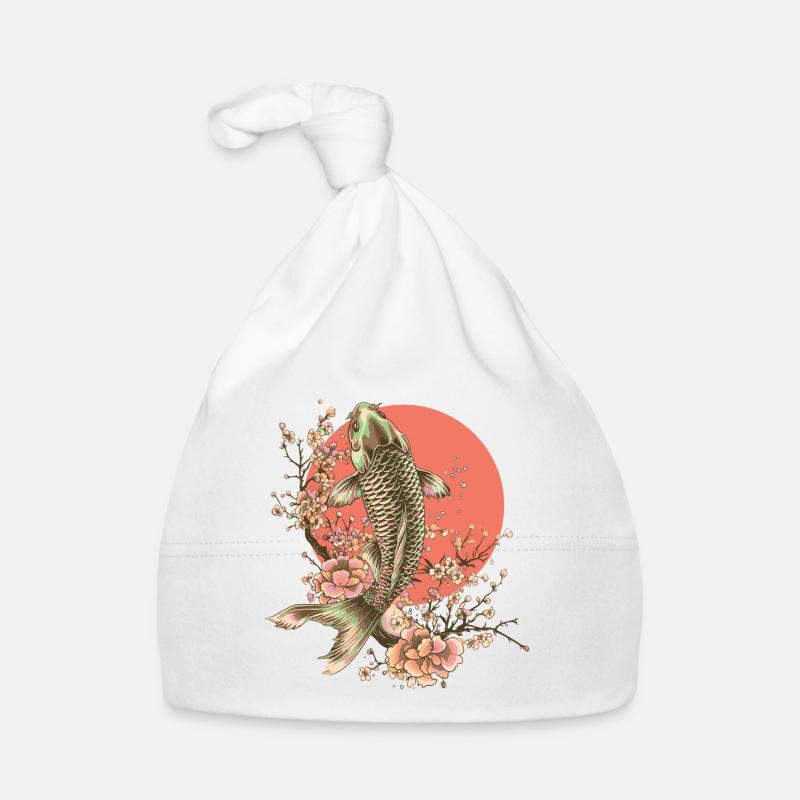 Poisson élégant avec motif de fleurs de cerisier Bonnet bio Bébé