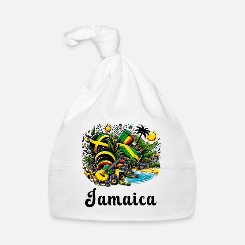 Design du drapeau des Caraïbes de la Jamaïque Bonnet bio Bébé