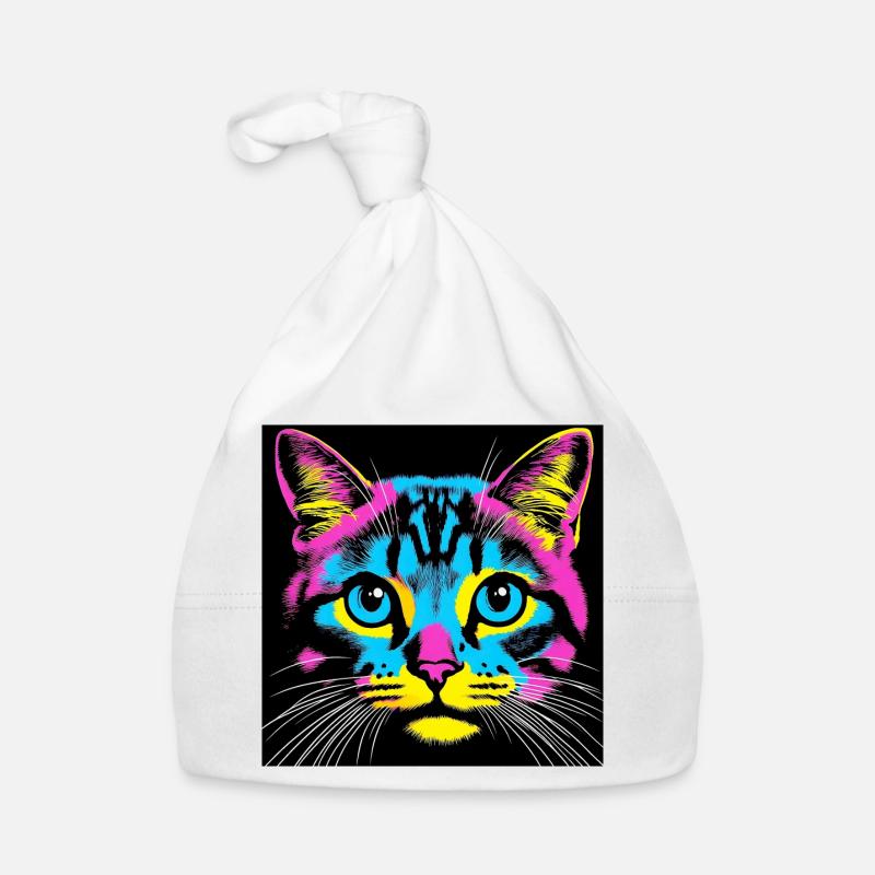 Katze Pop Art Baby Bio-Mütze