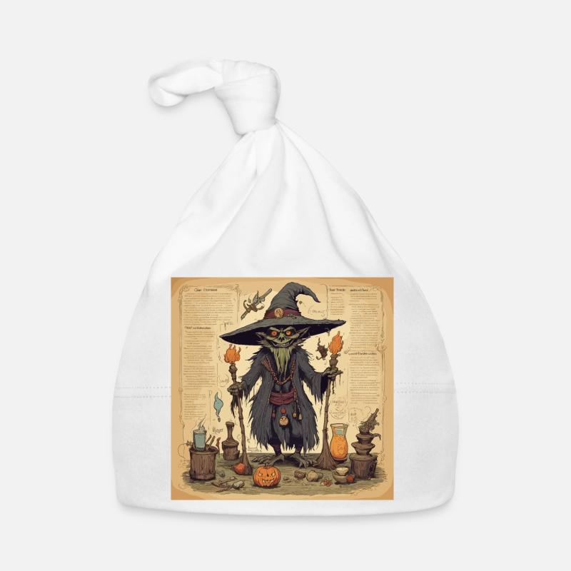 Manuel de la sorcière / grimoire / Halloween / automne Bonnet bio Bébé