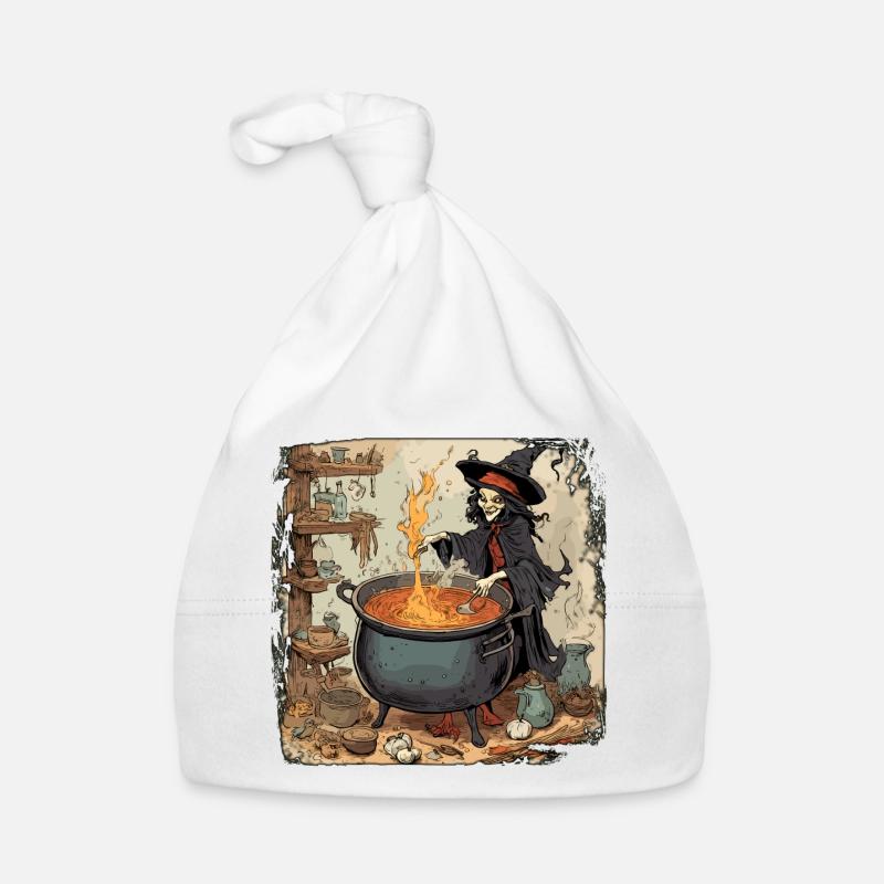 Manuel de la sorcière / grimoire / Halloween / automne Bonnet bio Bébé