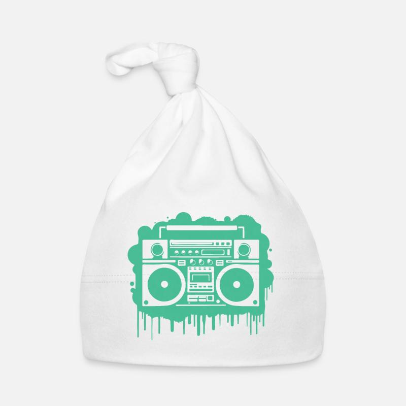 Cyan Ghettoblaster (durchsichtig) Baby Bio-Mütze