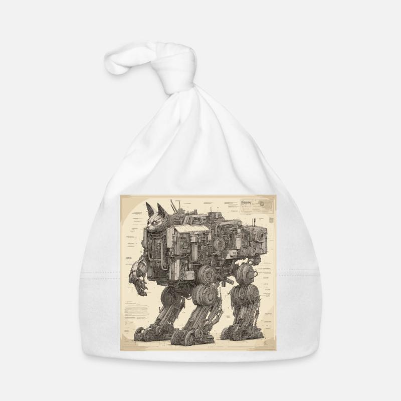 Plan / Sépia / Vintage / Rétro / Robot Bonnet bio Bébé