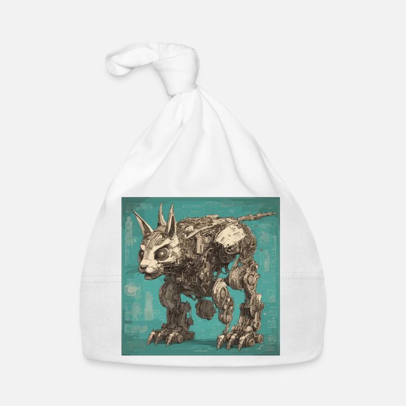 Plan / Sépia / Vintage / Rétro / Robot Bonnet bio Bébé