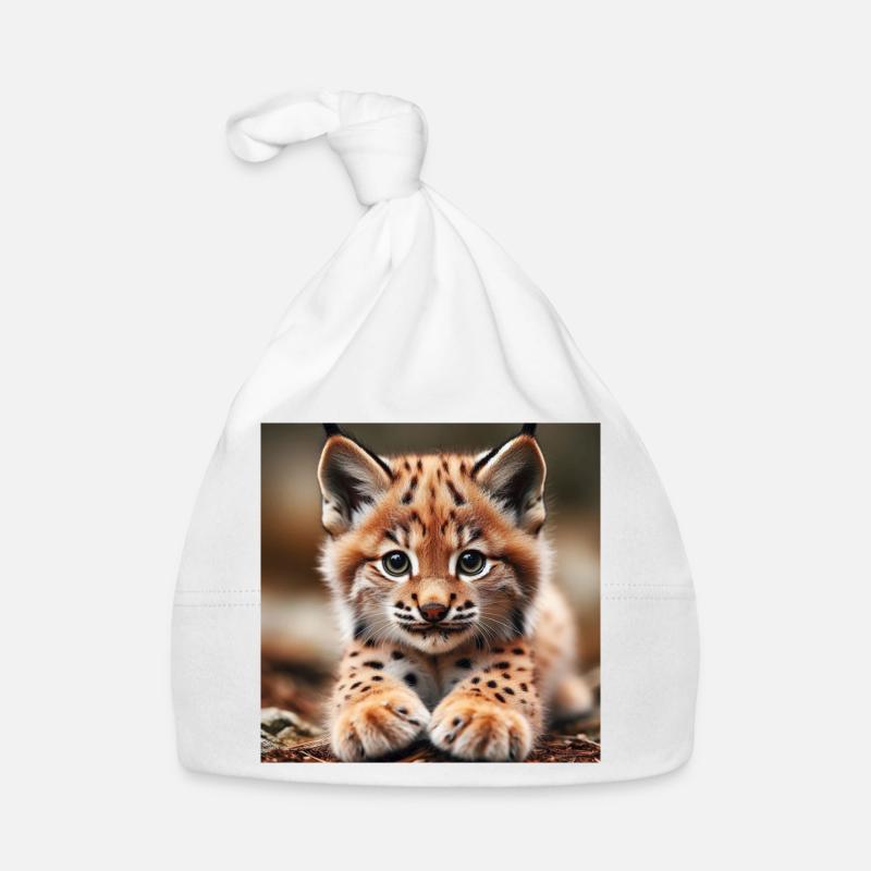 Iberisches Luchsjunges Baby Bio-Mütze