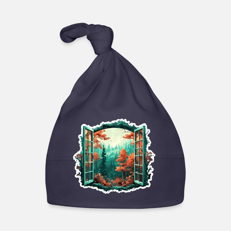 Window in the Forest / Trees / View / Wilderness Organic Baby Cap