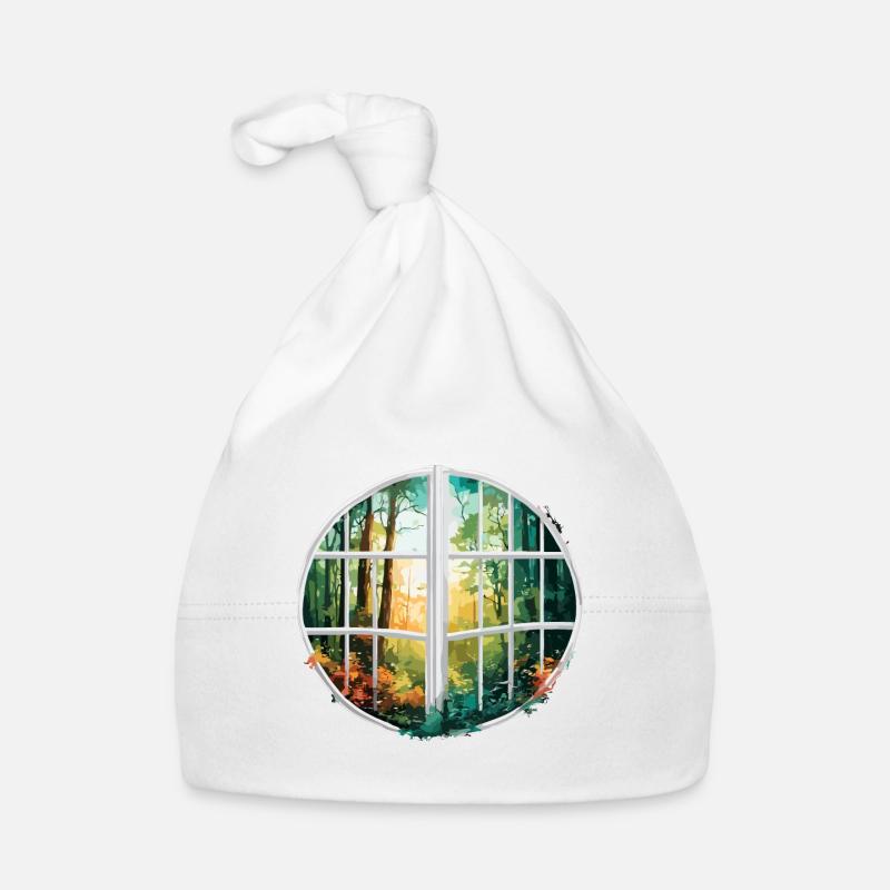 Window in the Forest / Trees / View / Wilderness Organic Baby Cap