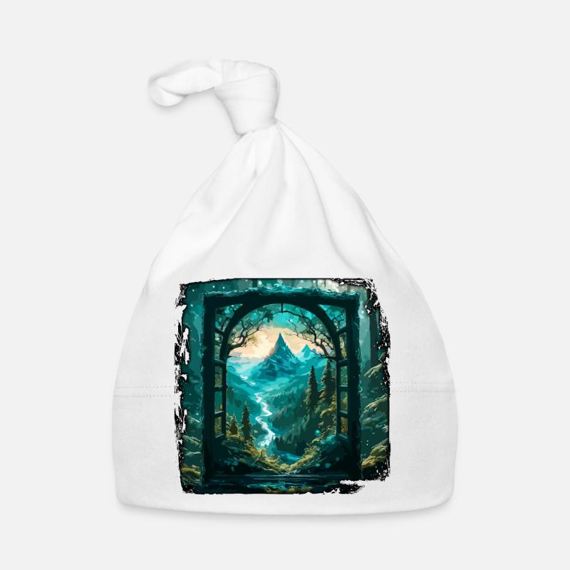 Window in the Forest / Trees / View / Wilderness Organic Baby Cap