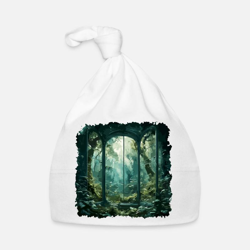 Window in the Forest / Trees / View / Wilderness Organic Baby Cap