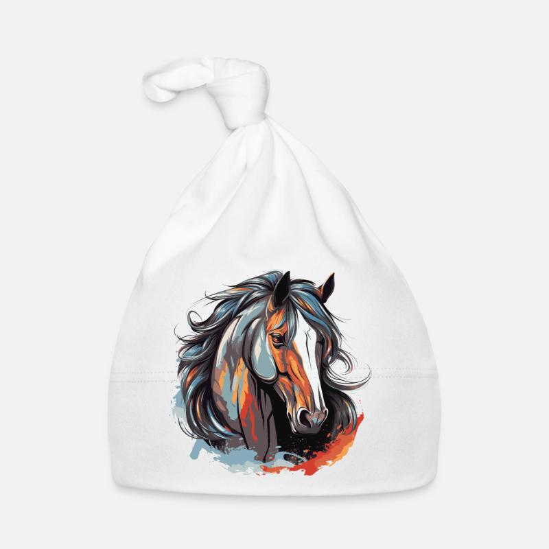 Portrait de cheval Bonnet bio Bébé