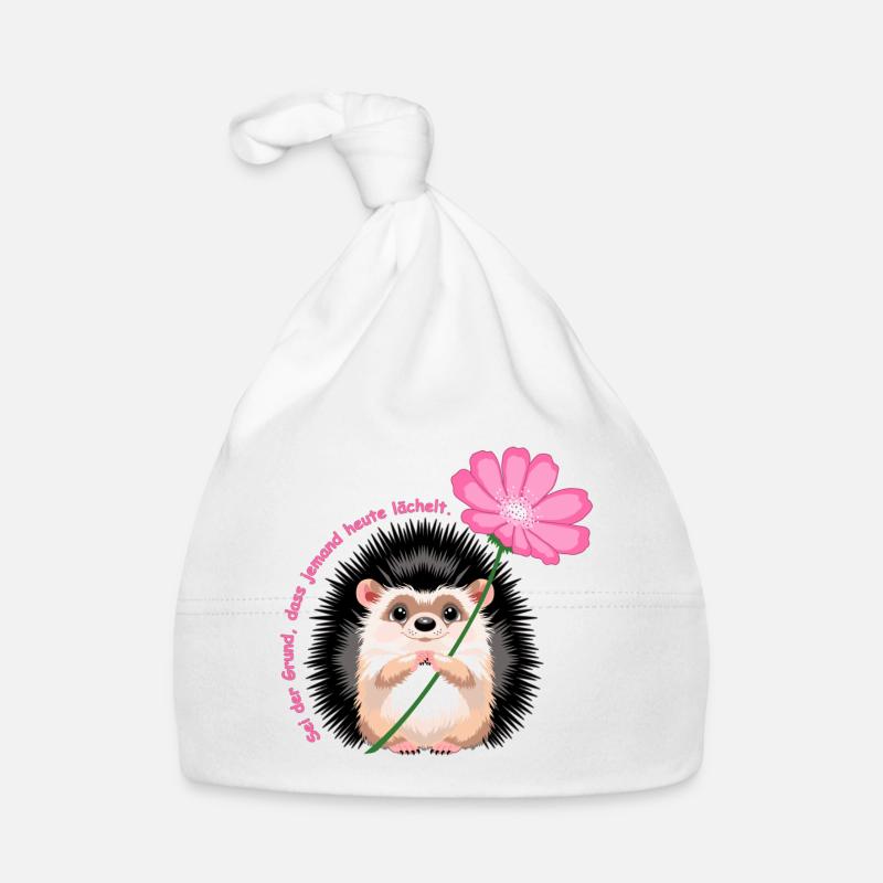 motiv_igel_text Organic Baby Cap