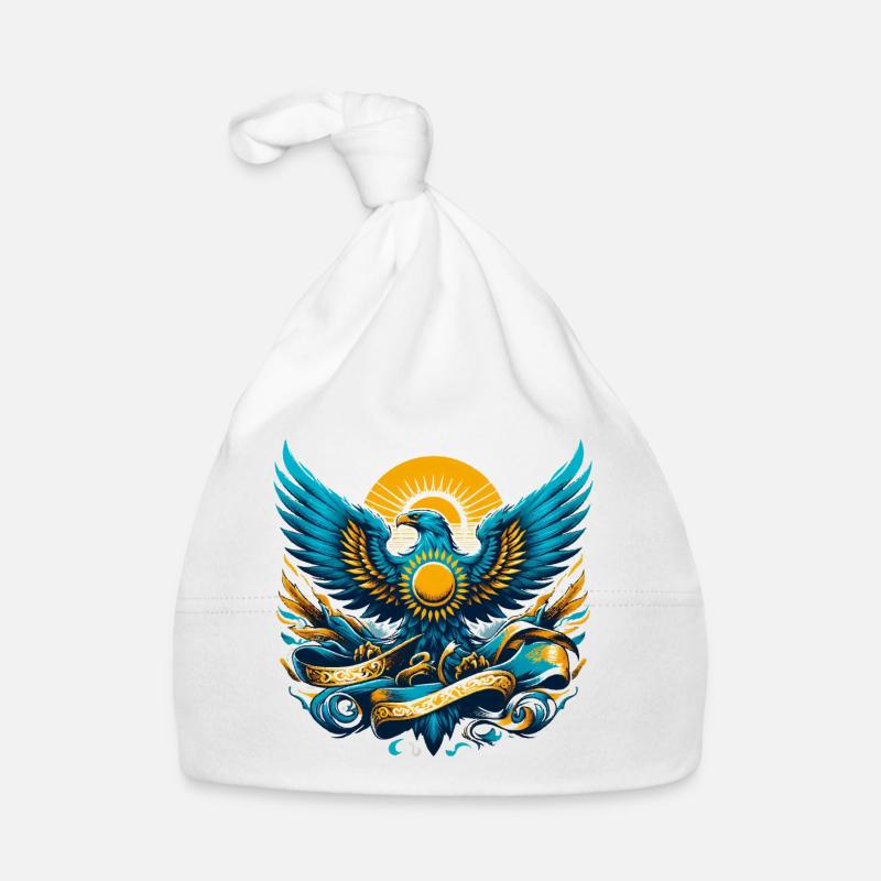 Kazakhstan Aigle Drapeau Drapeau Cadeau Dynamique Bonnet bio Bébé