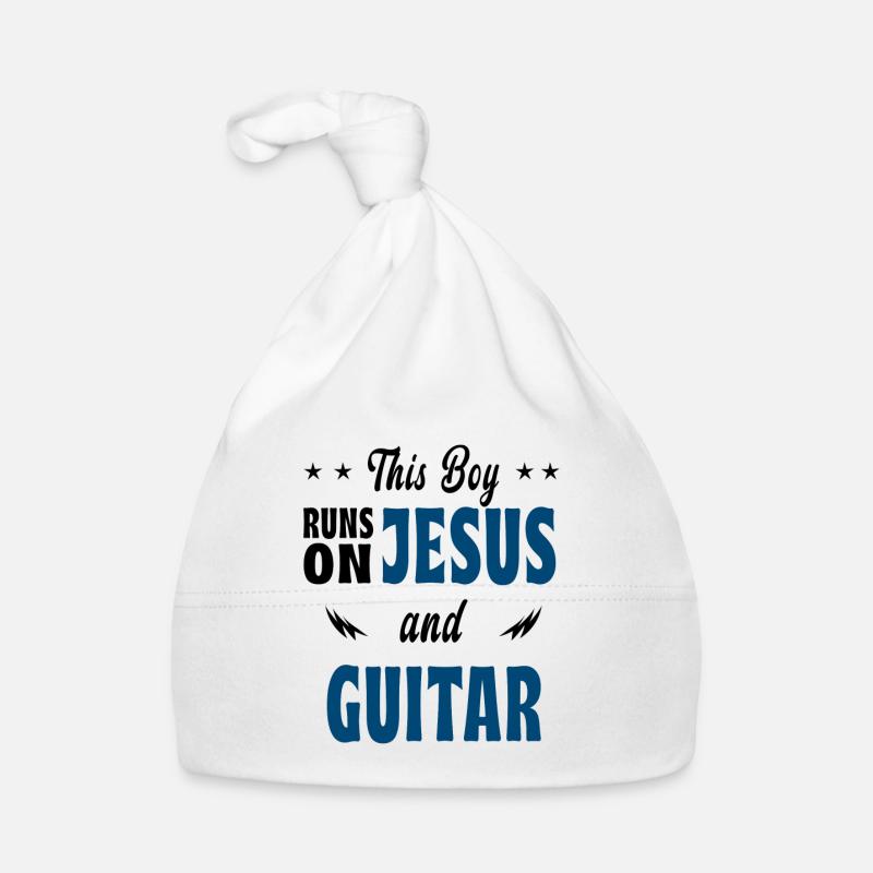 This boy is playing Jesus and guitar Organic Baby Cap