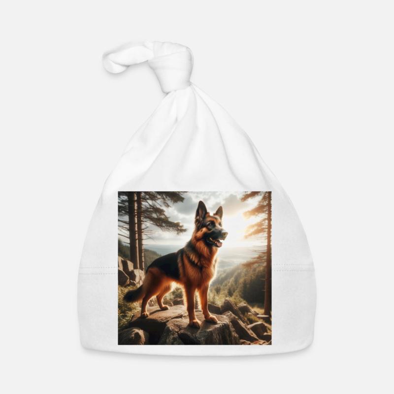 German Shepherd Art Organic Baby Cap