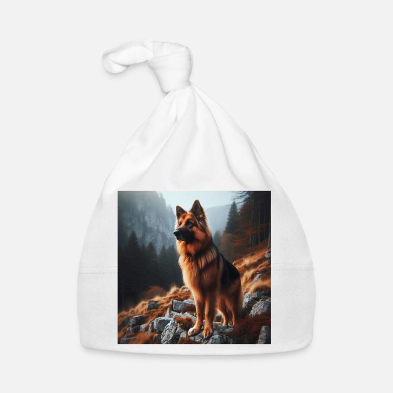 Deutscher Schäferhund Kunst Baby Bio-Mütze