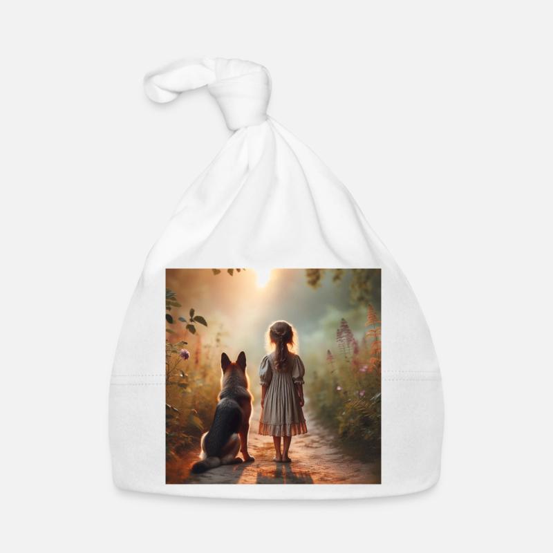 Deutscher Schäferhund Kunst Baby Bio-Mütze