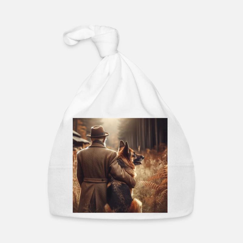German Shepherd Art Organic Baby Cap