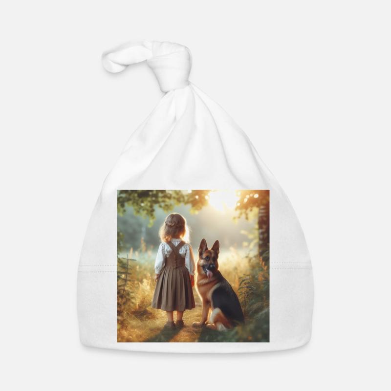 Deutscher Schäferhund Kunst Baby Bio-Mütze
