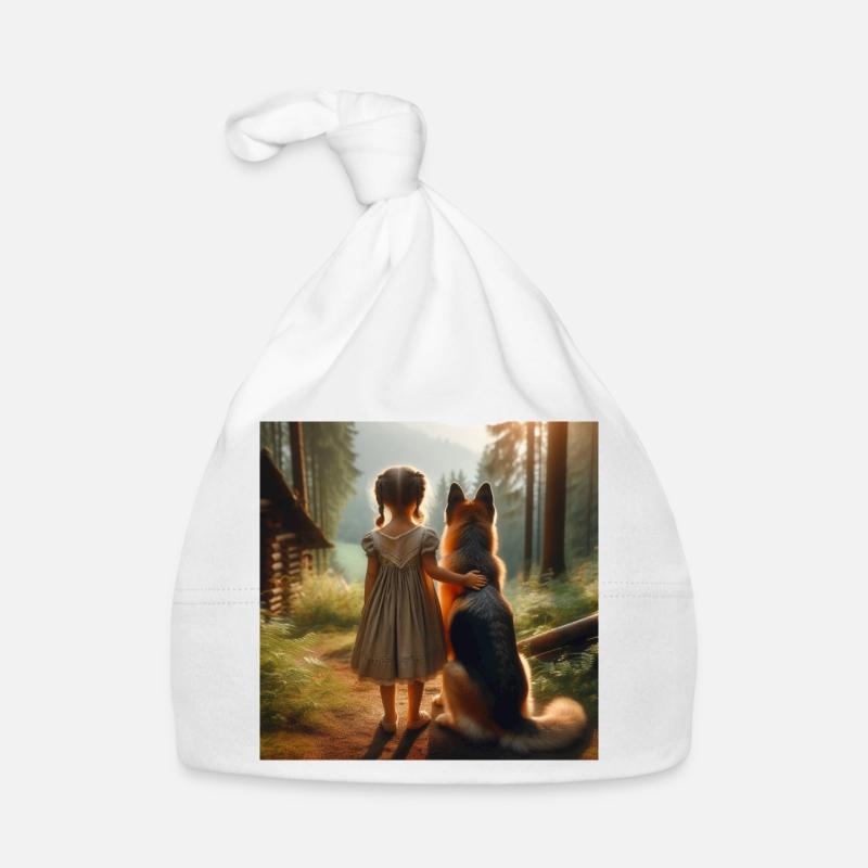 Deutscher Schäferhund Kunst Baby Bio-Mütze