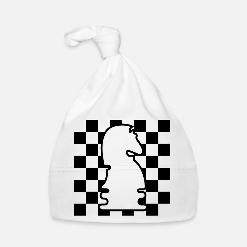 Schach Pferd Schachbrett Muster Symbol Grafik icon Baby Bio-Mütze