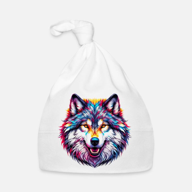 Wolf - Baby Bio-Mütze - Weiß