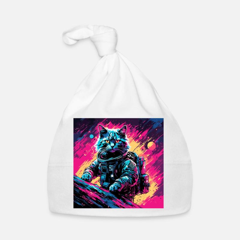Astronaute / Espace / Chat / Coq / Vaisseau spatial Bonnet bio Bébé