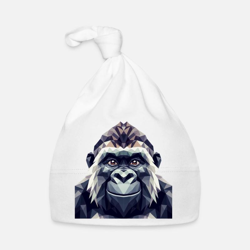 Ein Affe im Polygon-Stil Baby Bio-Mütze