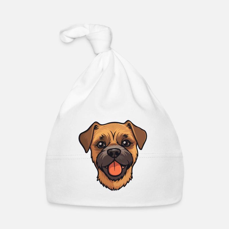 Border Terrier Hunderasse Aquarell Karikatur Kawaii Baby Bio-Mütze