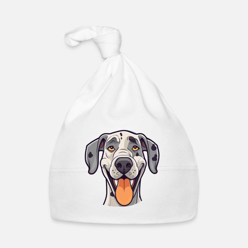 Dogue allemand race chien aquarelle dessin animé Kawaii Cli Bonnet bio Bébé