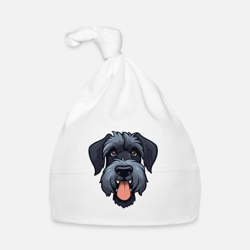 Schnauzer géant chien race aquarelle dessin animé Kawai Bonnet bio Bébé