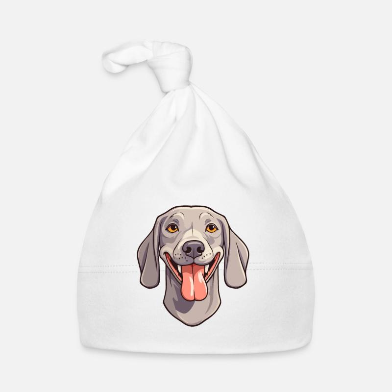 Weimaraner Hunderasse Aquarell Karikatur Kawaii Cli Baby Bio-Mütze