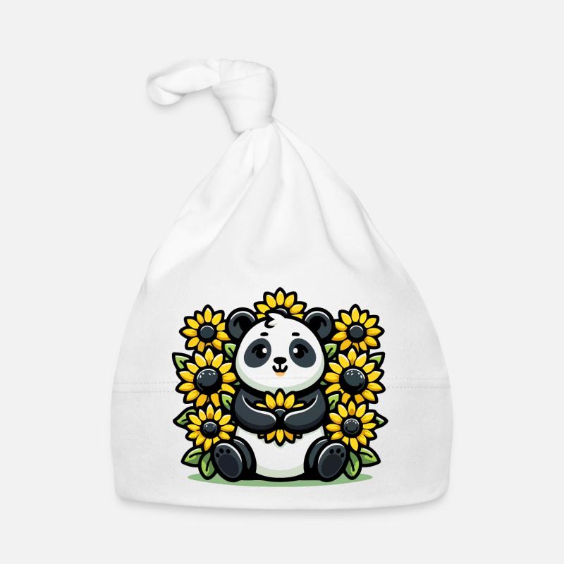 Panda in Bloom: Der Sonnenblumen-Begleiter Baby Bio-Mütze