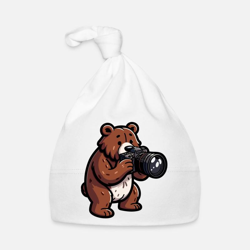 Shutterbear: Der Wildnisfotograf - Baby Bio-Mütze - Weiß