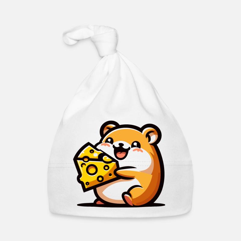 Cheesy Chomper: The Delightful Hamster Organic Baby Cap