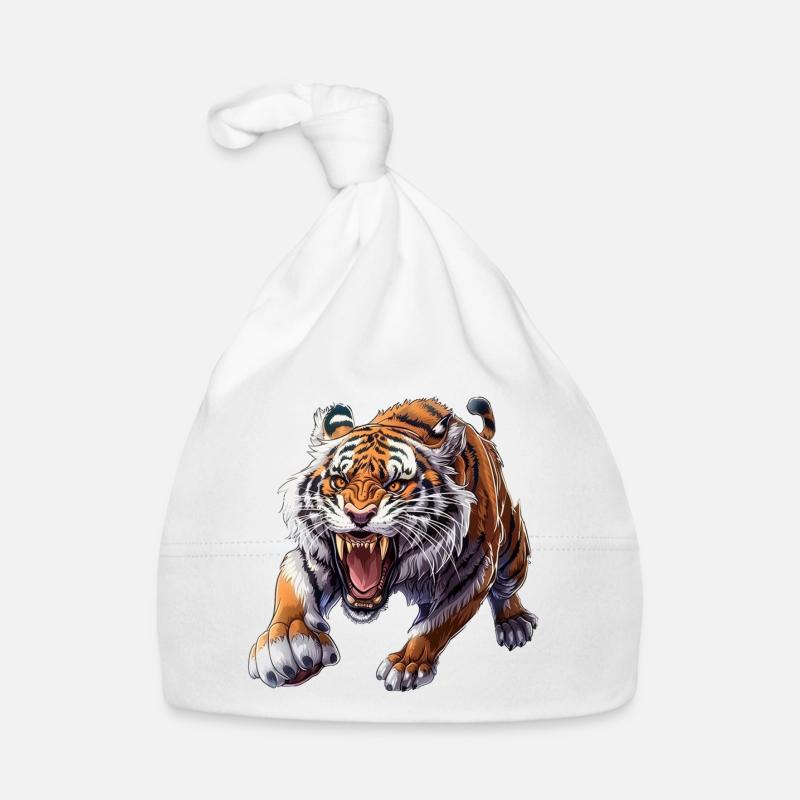Proud tiger in attack mode Organic Baby Cap