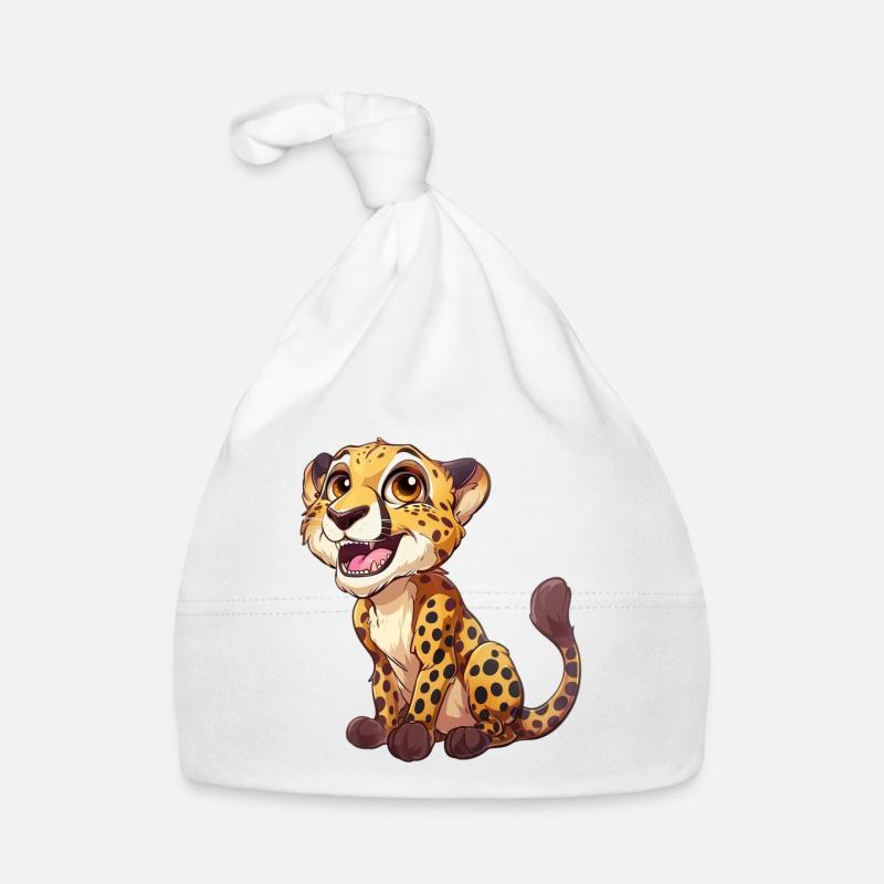 Mignon jeune guépard souriant Bonnet bio Bébé