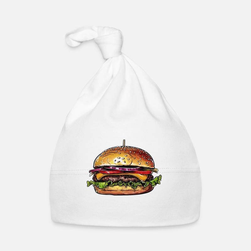 Burger Illustration Baby Bio-Mütze
