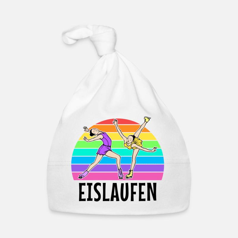 Eislaufen Spruch Wintersport Schnee Kalt Eis Baby Bio-Mütze