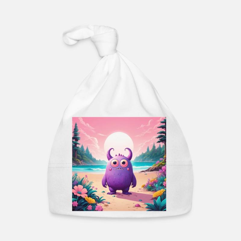 Petit monstre sur la plage Bonnet bio Bébé