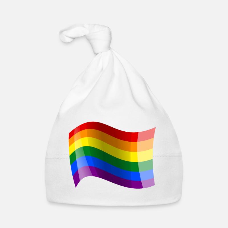 Waving rainbow flag Organic Baby Cap