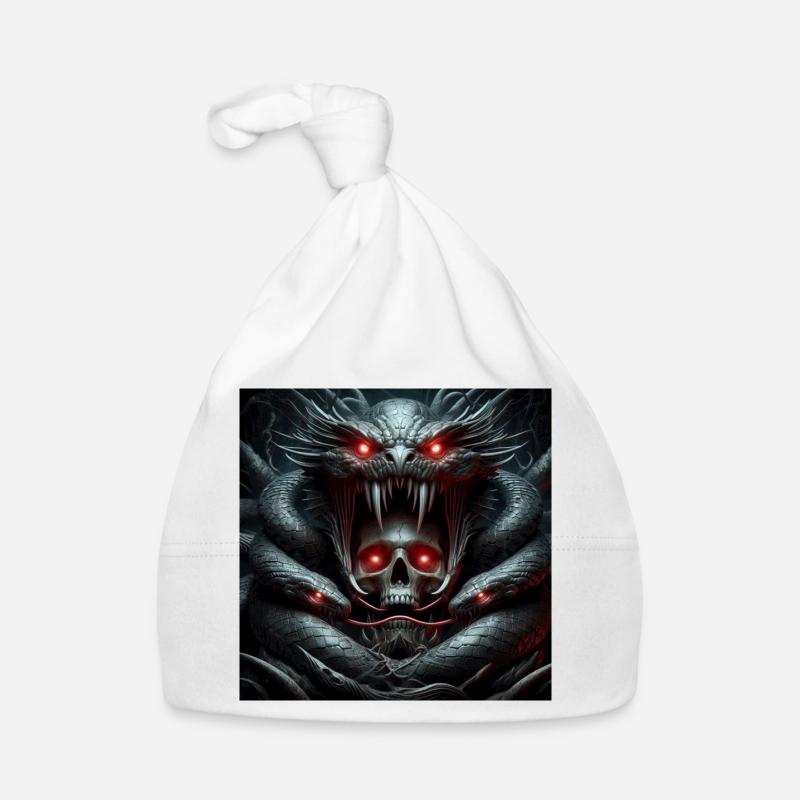 Skull devoured by snakes Organic Baby Cap