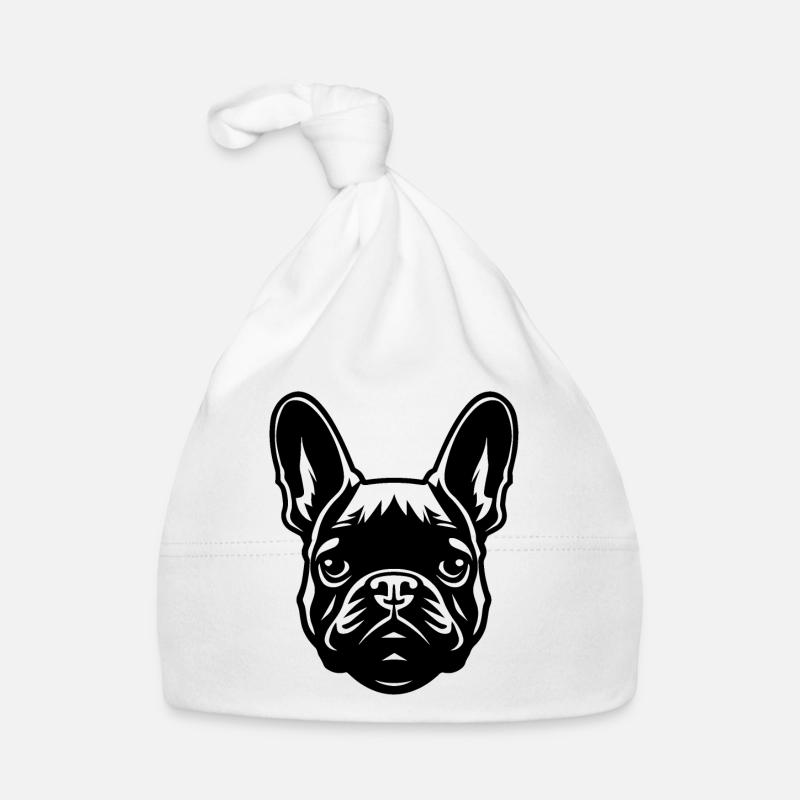 Portrait Bouledogue Français Bonnet bio Bébé